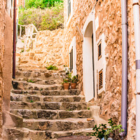 Buy canvas prints of Ancient Stairway to Mediterranean Bliss by Alex Winter