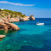Buy canvas prints of Boat at the coast on Mallorca by Alex Winter