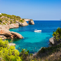 Buy canvas prints of Boat at the coast on Mallorca by Alex Winter