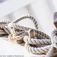 Buy canvas prints of Close-up of moored ropes by Alex Winter