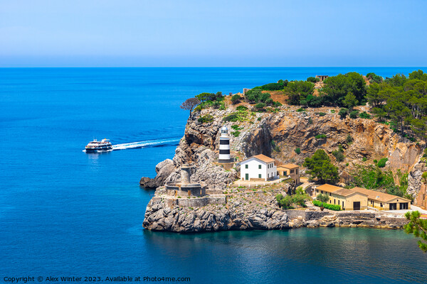 Idyllic view of lighthouse of Port de Soller Picture Board by Alex Winter