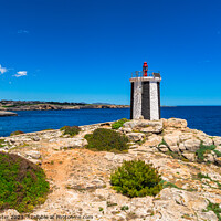 Buy canvas prints of Beautiful view of lighthouse at the rocky coast by Alex Winter