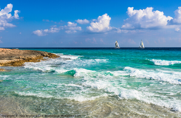 Beautiful seascape with two sailboats Picture Board by Alex Winter