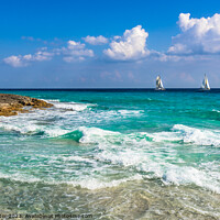 Buy canvas prints of Beautiful seascape with two sailboats by Alex Winter