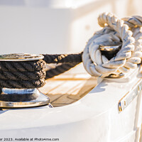 Buy canvas prints of Close-up of cleat and nautical rope by Alex Winter