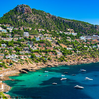 Buy canvas prints of Majorca coast view with boats yachts by Alex Winter