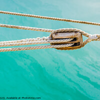 Buy canvas prints of A rope in water. The Anchored Ropes Serenity by Alex Winter