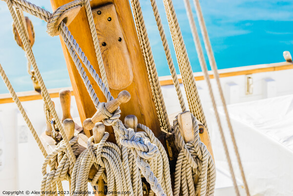 Detail view of old sailing yacht Picture Board by Alex Winter