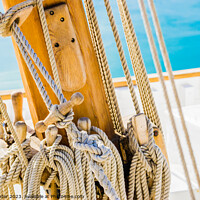 Buy canvas prints of Detail view of old sailing yacht by Alex Winter
