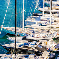 Buy canvas prints of Luxury yachts boats anchored at marina by Alex Winter