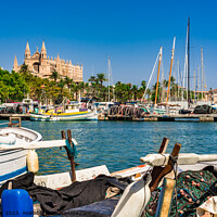 Buy canvas prints of Palma de Majorca, harbor and Cathedral La Seu by Alex Winter