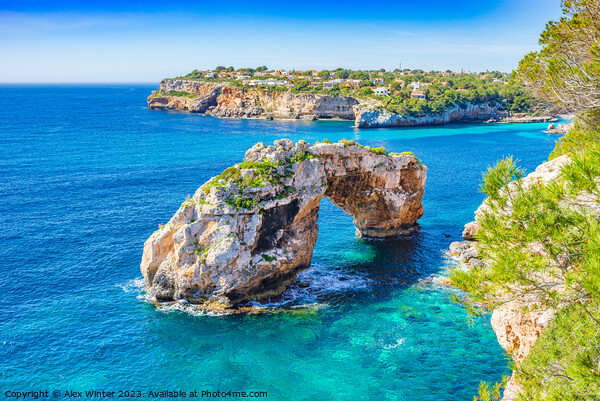 Es Pontas Majorca, natural arch in the southeast of the island of Mallorca Spain Picture Board by Alex Winter