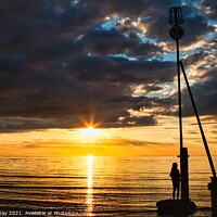 Buy canvas prints of Majestic Sunset Silhouette on The wash Hunstanton by Martin Day