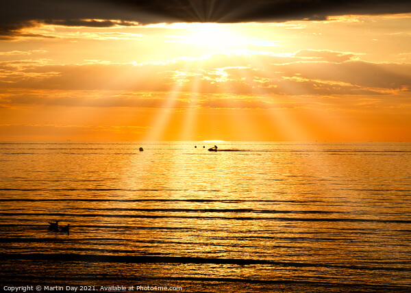Jet Skiing at Sunset, The Wash, Hunstanton Picture Board by Martin Day