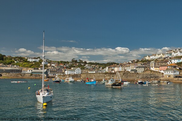 Serene Moorings in Mevagissey Picture Board by Martin Day