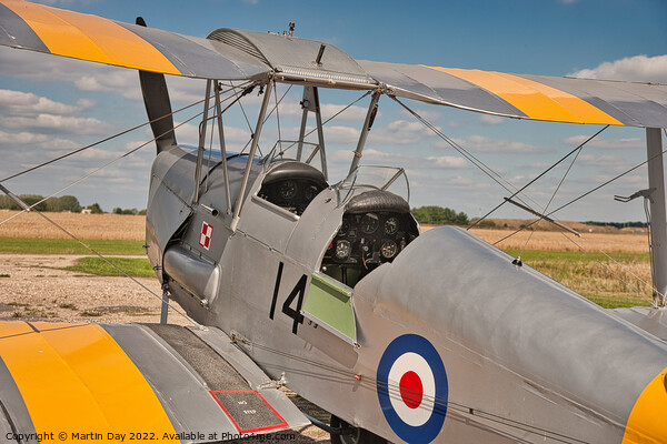 Experience the Thrill of Vintage Biplane Aviation Picture Board by Martin Day