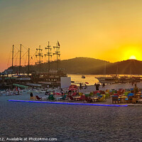 Buy canvas prints of Sunset at Oludeniz beach in Turkey by Martin Day