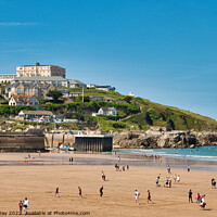 Buy canvas prints of Newquay Beach and The Atlantic Hotel by Martin Day