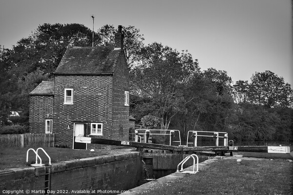 Serene Grand Union Canal Cottage Picture Board by Martin Day