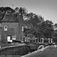 Buy canvas prints of Serene Grand Union Canal Cottage by Martin Day