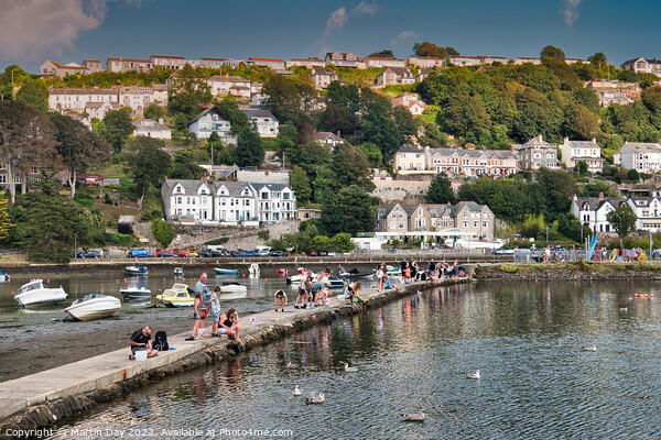 Catching Crabs in Lively Looe Picture Board by Martin Day