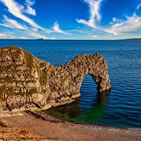 Buy canvas prints of Durdle Door and The Isle of Portland by Martin Day