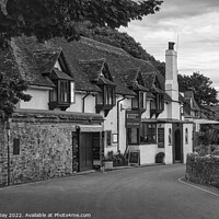 Buy canvas prints of Lulworth Lodge Hotel and Bistro, Lulworth Cove Dor by Martin Day