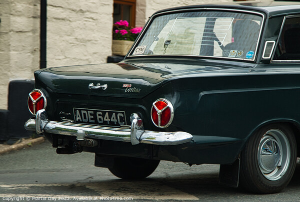 Sleek and Classic Ford Cortina Mk1 Picture Board by Martin Day
