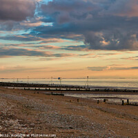 Buy canvas prints of Hunstanton Beach in the Golden Hour by Martin Day