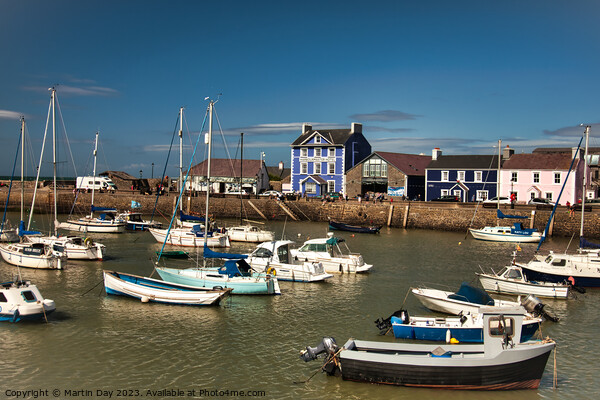 Aberaeron Harbour and Harbourmaster Hotel Picture Board by Martin Day