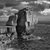 Buy canvas prints of Pulpit Rock on the Isle of Portland Mono by Martin Day