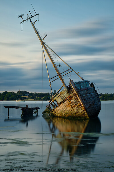 Solitude Embodied: A Pin Mill Wreck Picture Board by Martin Day