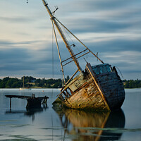 Buy canvas prints of Pin Mill Wreck by Martin Day