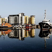 Buy canvas prints of Soverign Harbour reflection by Gareth Parkes