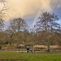 Buy canvas prints of Rainbow over Hampden Park by Gareth Parkes