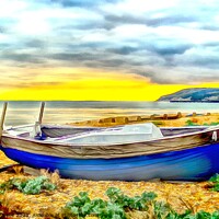 Buy canvas prints of Fisher Boat on Sovereign Beach by Gareth Parkes