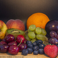Buy canvas prints of Still Life Fruit platter by Fiona Etkin