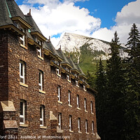 Buy canvas prints of Banff Hotel Haunted Stone Building in Banff Albert by PAULINE Crawford
