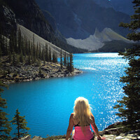 Buy canvas prints of Canadian Rocky Mountains Moraine Lake Alberta Canada by PAULINE Crawford