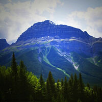 Buy canvas prints of Darkness Starts in the Rocky Mountains Alberta Canada by PAULINE Crawford