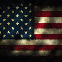 Buy canvas prints of American Flag Digital Painting USA Flag by PAULINE Crawford