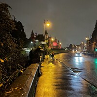 Buy canvas prints of Rainy Night In Glasgow  by Stu Art Glasgow