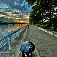 Buy canvas prints of River Clyde Walkway Sunset by Stu Art Glasgow