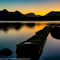 Buy canvas prints of Sunset at Isthmus Bay Derwentwater The Lake District by Mark Hetherington