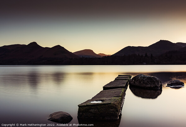 Serene evening at Isthmus Bay Derwentwater, The Lake District Picture Board by Mark Hetherington