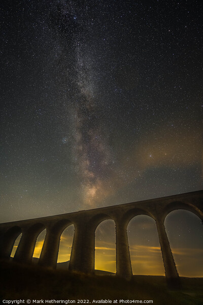 Milky Way over Ribblehead Viaduct in Yorkshire Picture Board by Mark Hetherington