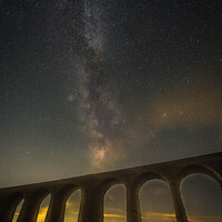 Buy canvas prints of Milky Way over Ribblehead Viaduct in Yorkshire by Mark Hetherington
