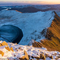 Buy canvas prints of Striding Edge and Red Tarn, Helvellyn at Sunrise by Mark Hetherington