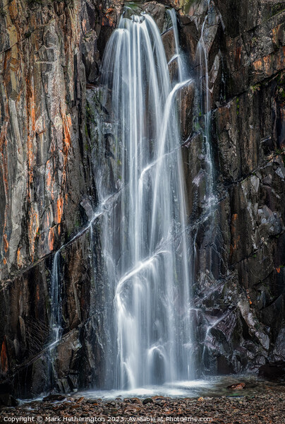 Banishead Quarry Waterfall Picture Board by Mark Hetherington
