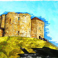 Buy canvas prints of York Castle - Sketch by Picture Wizard
